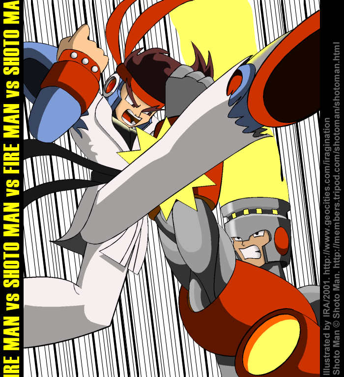 Fire Man vs Shoto Man
I did this one for Shoto Man once all the Fire Man comics were translated to english. Traced in Corel Draw and colored in Corel Photo Paint.
Keywords: fire_man shoto