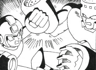 Comic preview panel
Fire Man vs Mega Man.
Keywords: fire_man mega_man