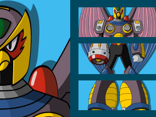  Storm Eagle - Boss Intro Screen
This screen was used in a fan game called Mega Man 21XX.

Mega Man X (C) CAPCOM.

Keywords: storm_eagle