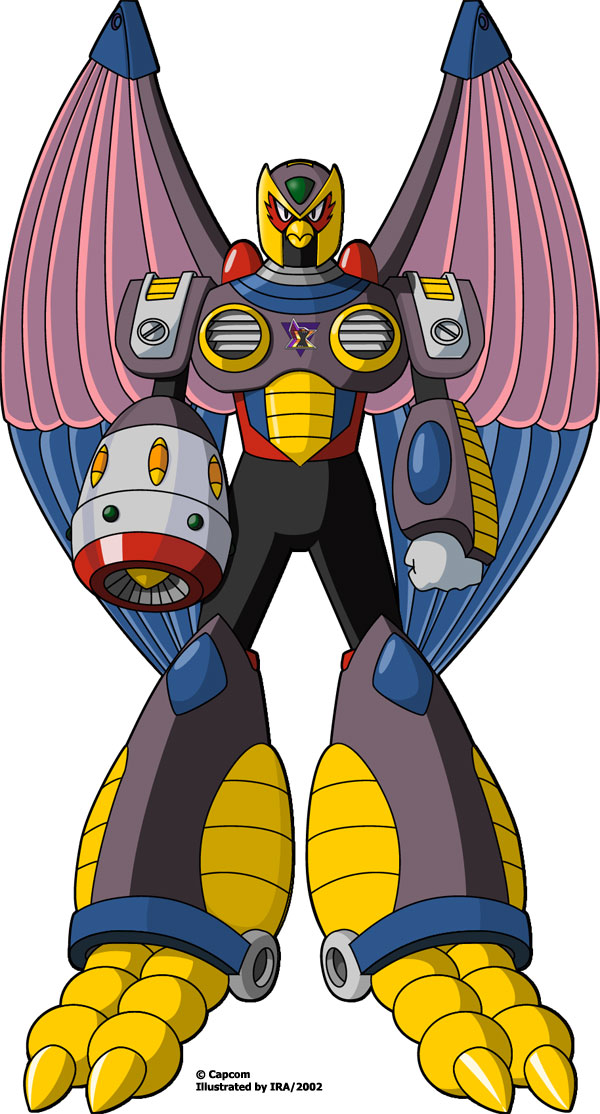 Storm Eagle
Storm Eagle is a boss character from Mega Man X.

Mega Man X (C) CAPCOM.
Keywords: storm_eagle