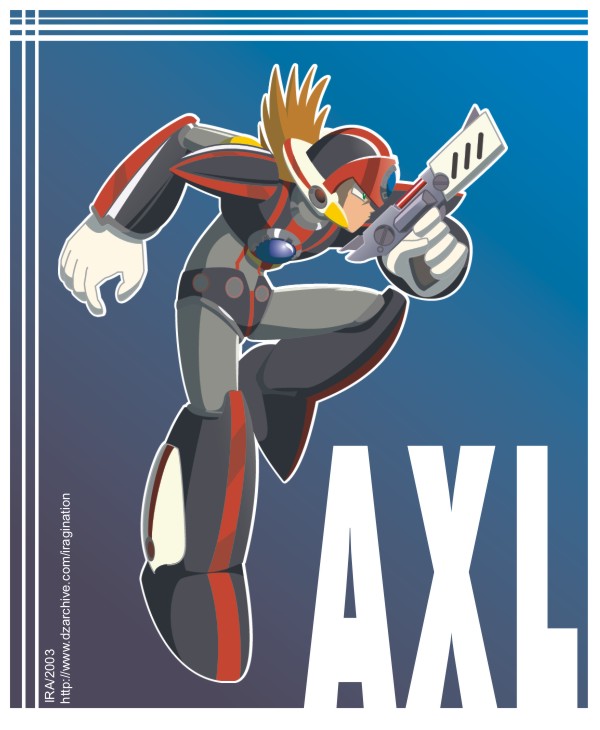 Axl
First Axl CG ever as I recall.

Mega Man X (C) CAPCOM.
Keywords: axl