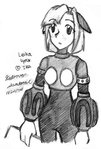 Art by Katrover Swatroad
[url=http://realities.keenspace.com]Web site[/url]

This a cute pic of Leika. I wonder what is she looking at. =)
Keywords: leika katrover guest_fan_art
