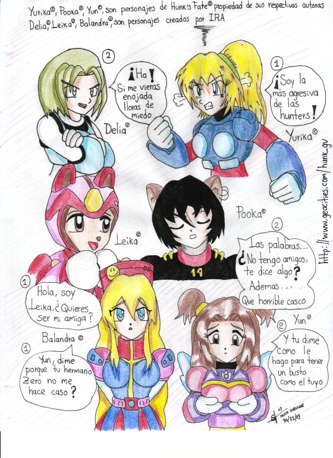 Art by Hunk Survivor
[url=http://www.geocities.com/hunk_gv]Web Site[/url]

Delia, Leika and Balandra with Hunk's characters in a funny pic made with color pencils =D
Keywords: delia leika balandra