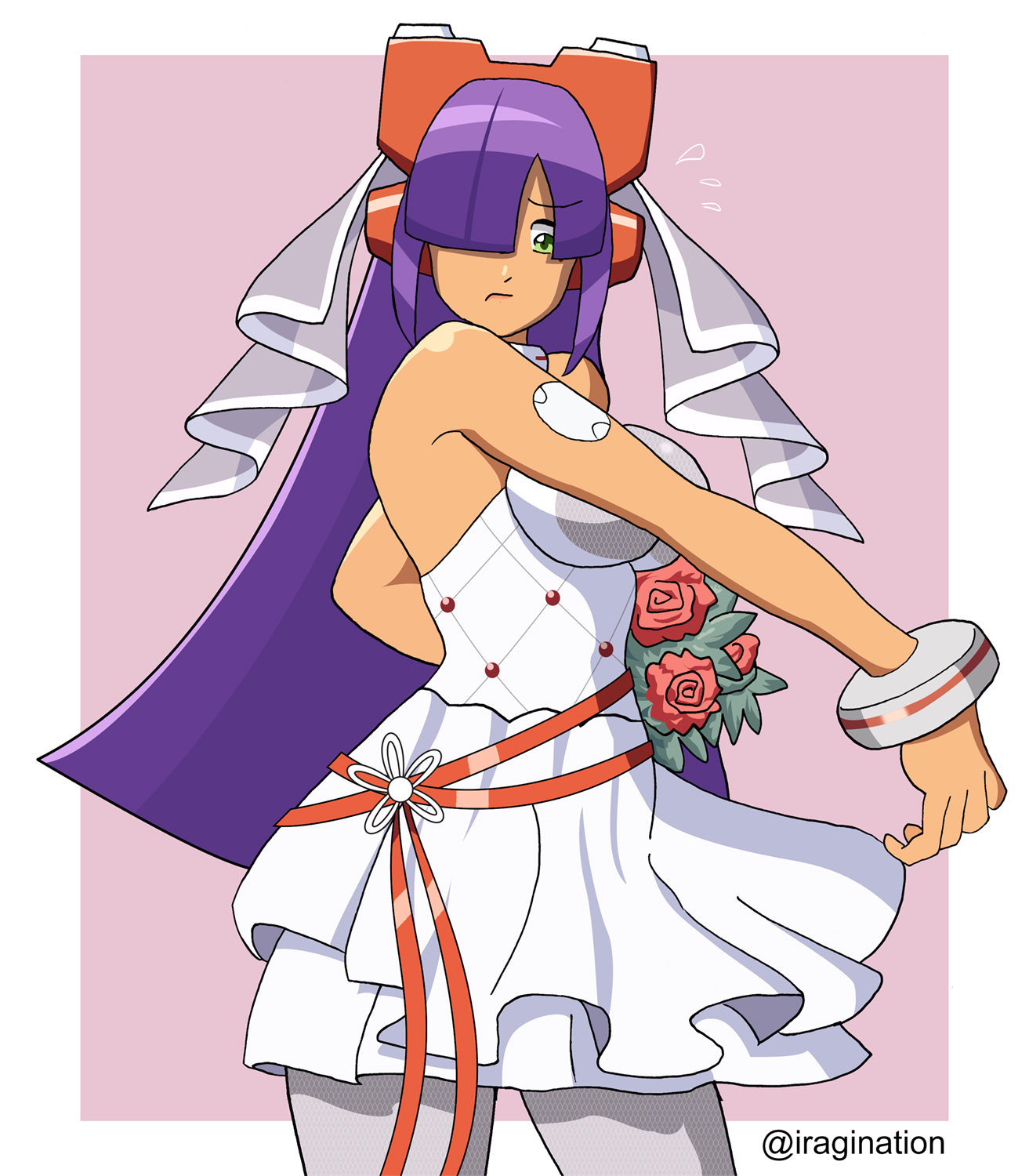 Bridal Layer - Rockman X DiVE
I had to crop Layer to fit her in the comic panel, so this is the full image.

See [url=https://www.iragination.com/illust/displayimage.php?pos=-536]the source comic[/url] for context.

Keywords: layer