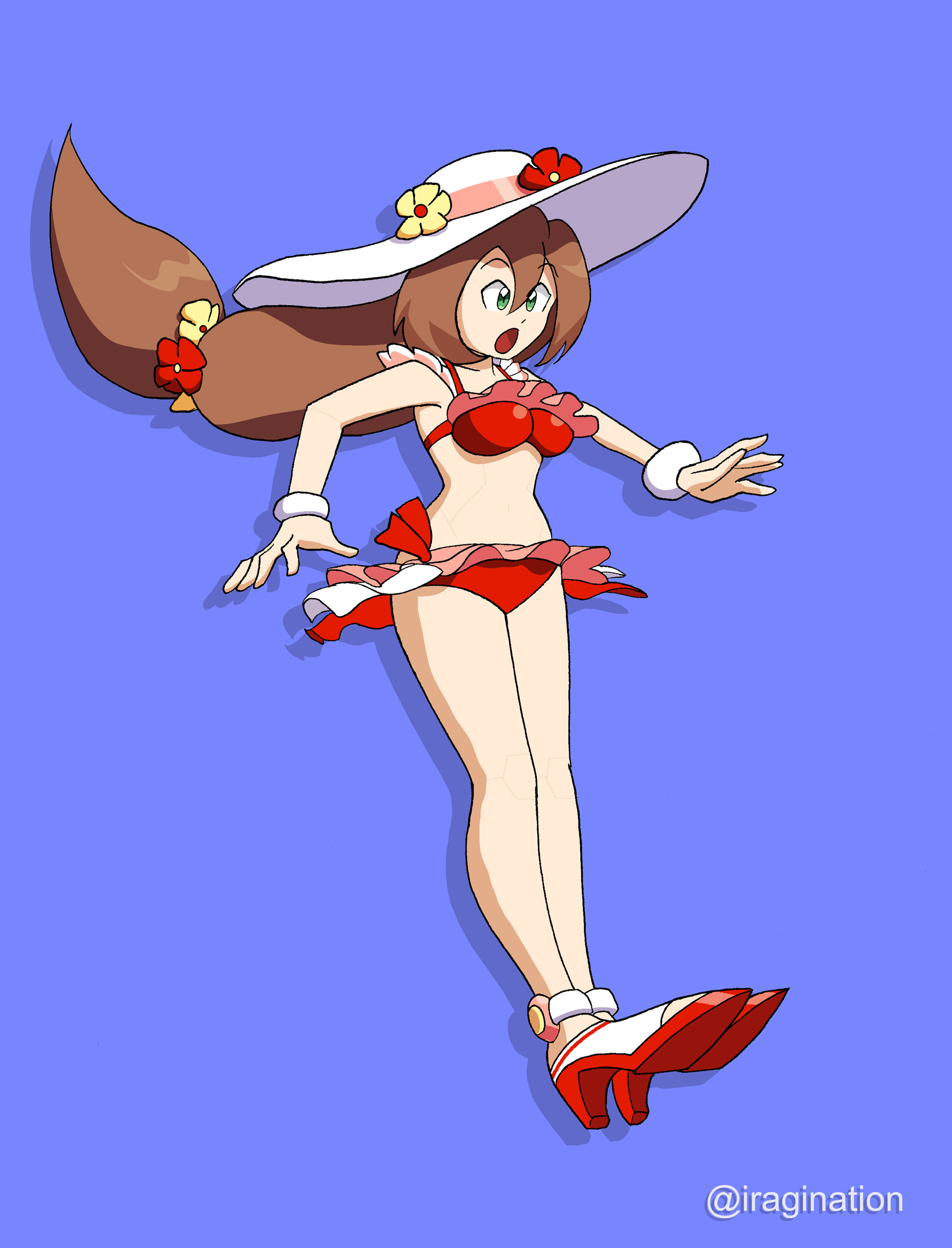 Floating Swimsuit Iris
Artwork used for a [url=https://www.iragination.com/illust/displayimage.php?pid=603]previous post[/url].

Mega Man X DiVE © CAPCOM
Keywords: iris