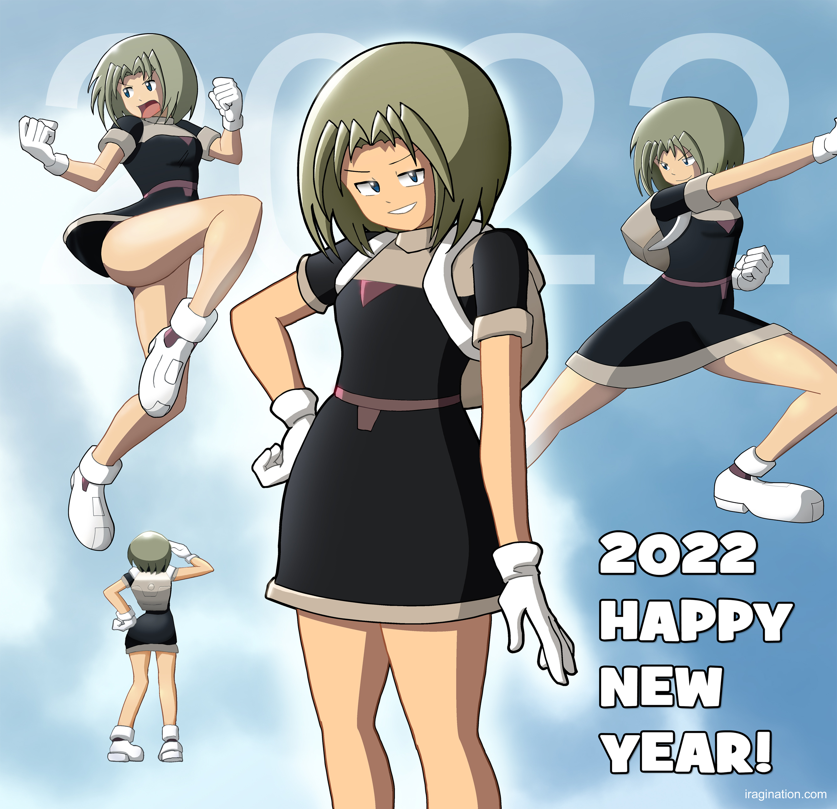 Happy New Year 2022
For this illustration, I did some practice sketches redesigning Deliaâ€™s civil outfit.

Iâ€™ve been doodling several design ideas for years, but this set came kind of cute, and decided to color it.

Happy New Year 2022 and stay safe!
Keywords: delia