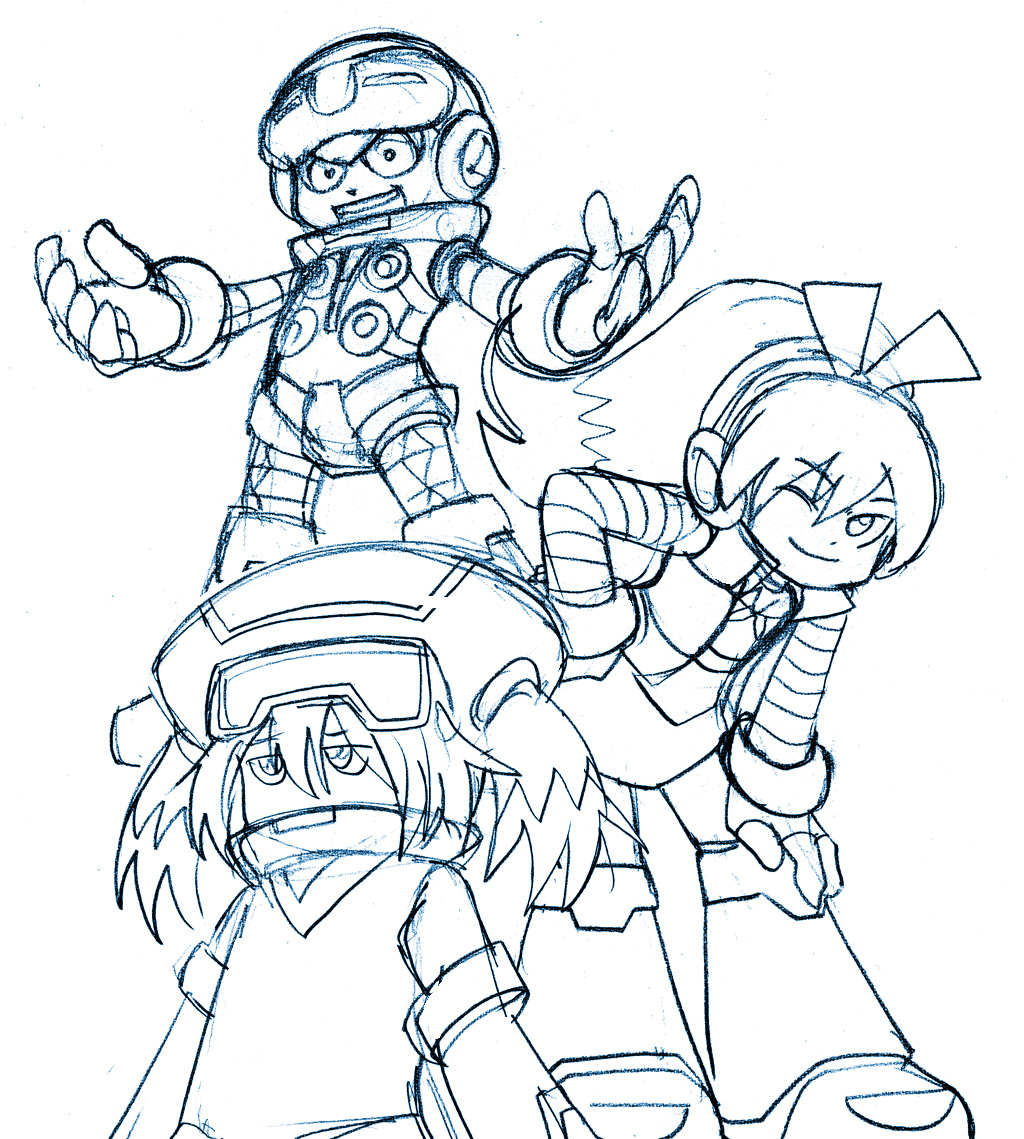 Mighty No. 9 group pic
Wow, only Inafune's [url=http://www.kickstarter.com/projects/mightyno9/mighty-no-9]Mighty No. 9 Kickstarter[/url] project could have prompted me to draw something so quickly.
Above are my favorite character designs so far. Not-Mega Man, not-silent- Nana and not-Roll in a totally not-Roll pose. Alright, I'll try to quit with those jokes. 

I don't know what kind of personality is Beck going to have, but at least in that sense I think they should really try to separate him from the usual Mega Man/X protagonist model. Please no generic do-not-evil hero that smiles at everything and can't absolutely do no wrong. Give him some personality quirks to stand out and that should be enough.

Anyway, I'll trust the development team to do as they see fit. I really wish a lot of success to this project.


Keywords: mighty_no._9 beck call call_f