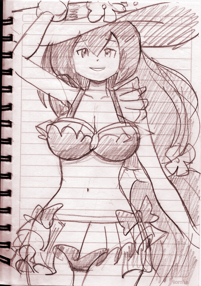 Swimsuit Iris sketch 01
At least lets wrap up with a smile!

[url=https://www.facebook.com/CAPCOM.RXD/posts/585650172131076]Source[/url]
Keywords: iris