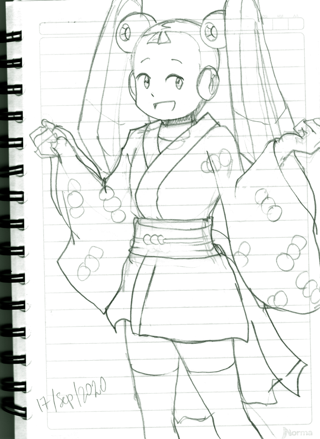 Yukata Pallette - Rockman X DiVE
This was a very cute outfit. Hereâ€™s a quick sketch for now.

[url=https://www.facebook.com/CAPCOM.RXD/posts/609201219775971]Source[/url]
Keywords: pallette