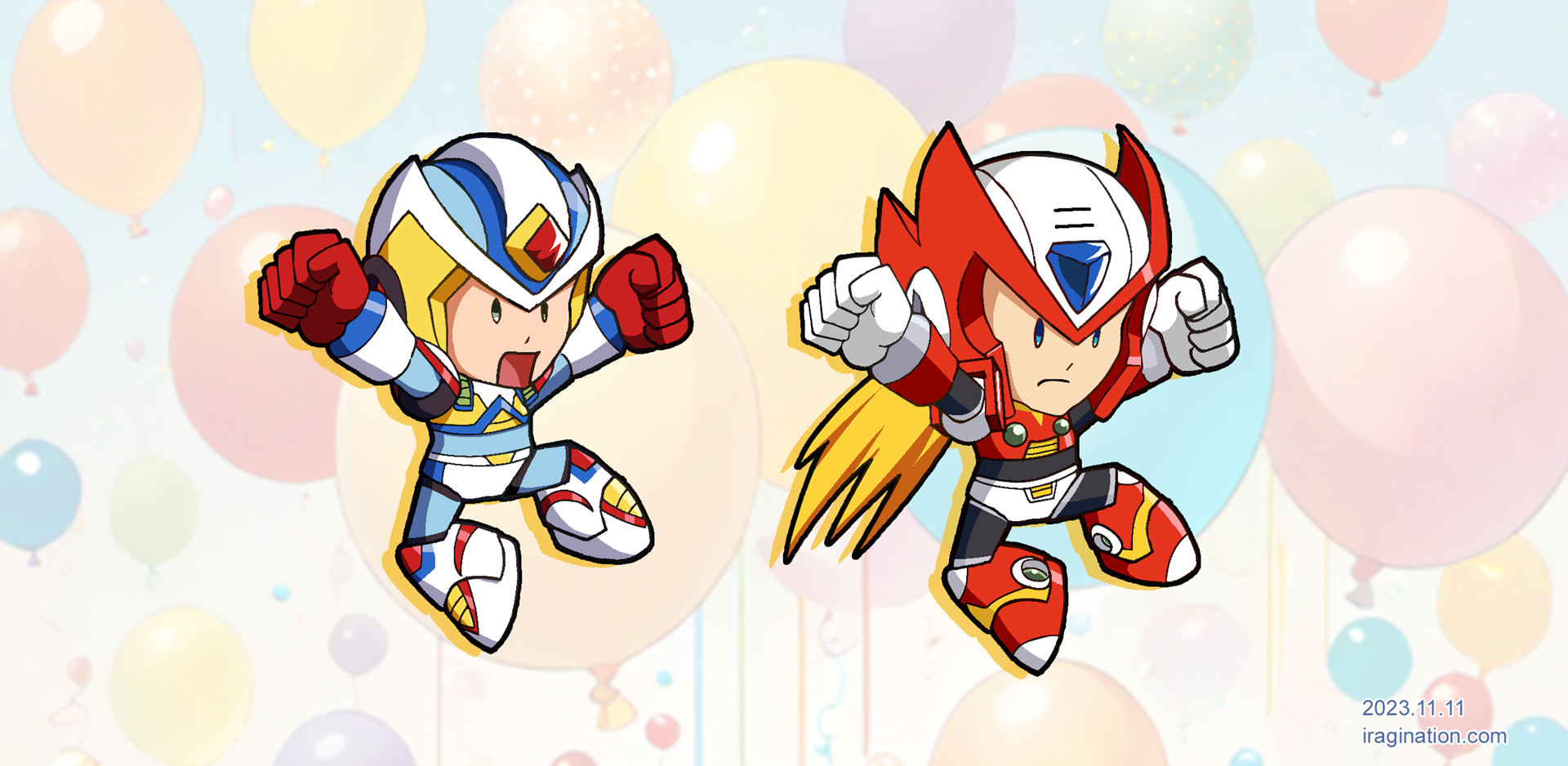 SD Second Armor X and SD Zero
Artwork used on a [url=https://www.iragination.com/illust/displayimage.php?pid=603]previous post[/url].

Mega Man X DiVE © CAPCOM

[b]References[/b]
- [url=https://youtu.be/6t_zhk5h-fU]SD Second Armor X[/url]
- [url=https://youtu.be/Yisd3aWbgfc]SD Zero [/url]
- Background assisted by [url=https://hotpot.ai/s/share/8/8-Bed79TVft8jwBLe]Hotpot AI[/url].

Keywords: x zero