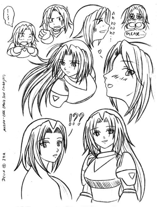 Art by María José
[url=http://marian-cool.deviantart.com/]Website[/url]
A nice study of Delia's multiple facial expressions. Sure she's cute.
Keywords: delia guest_fan_art