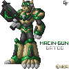 Sprite by Pharaoh
[url=http://www.geocities.com/pharaohman_temple]Art by Pharaoh[/url]

A neat sprite of Machine Gun Gatoo. I haven't decided yet his color layout but this is an interesting concept.
Keywords: machine_gun_gatoo guest_fan_art