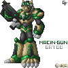 Sprite by Pharaoh
[url=http://www.geocities.com/pharaohman_temple]Art by Pharaoh[/url]

A neat sprite of Machine Gun Gatoo. I haven't decided yet his color layout but this is an interesting concept.
Keywords: machine_gun_gatoo guest_fan_art