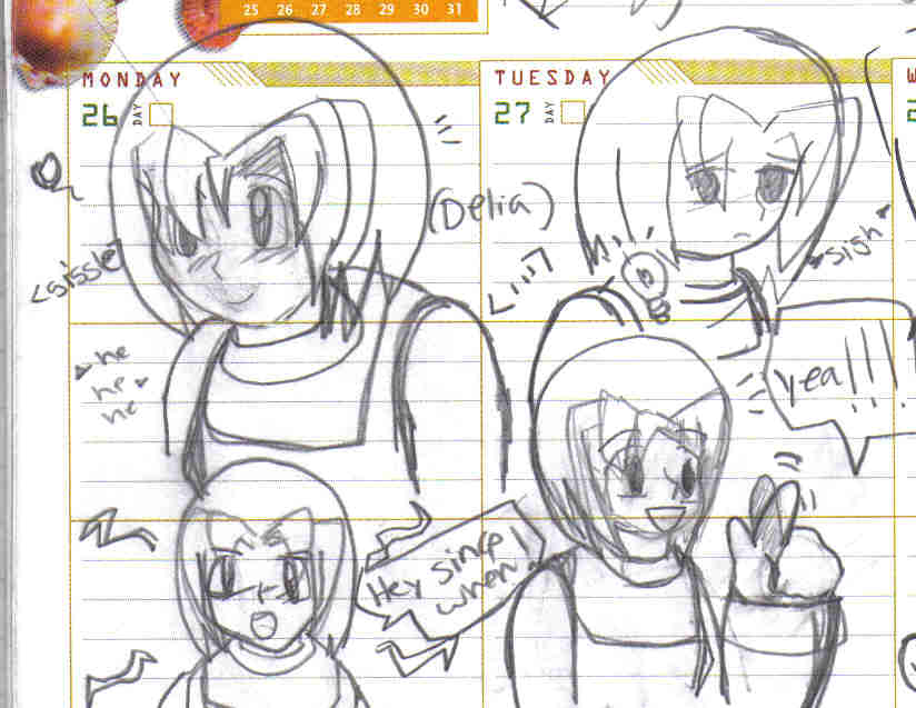 Art by Net
[url=http://protogirl.deviantart.com/]Website[/url]

This is a very nice set of sketches showing [b]Delia[/b] with various moods.
Keywords: delia net guest_fan_art
