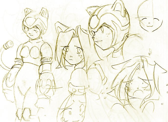 Art by Vegemoon
[url=http://vegemoon.deviantart.com]Web Site[/url]

Some sketches of the always kind [b]Leika Lynx[/b]. Very cute faces :)
Keywords: leika vegemoon guest_fan_art